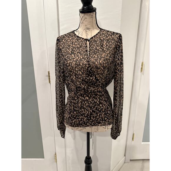 Worth New York 100% Silk Sheer Wrap Blouse Elegant, Classy size 10 - Picture 1 of 10